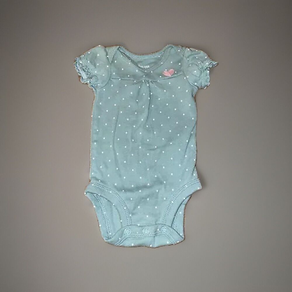Carter’s Just One You Girls Green Polka Dot Short Sleeve Bodysuit Newborn